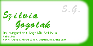 szilvia gogolak business card